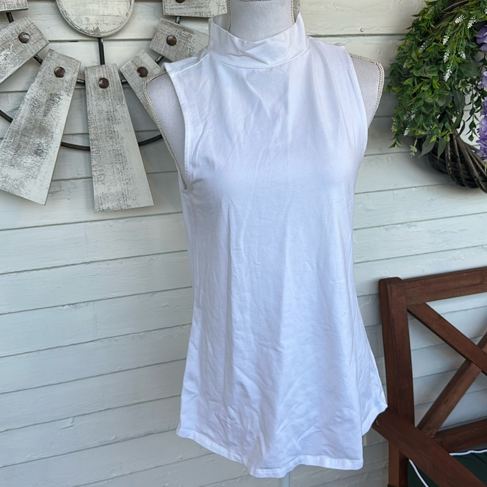 Torrid White Mock Neck Layering Sleeveless Top